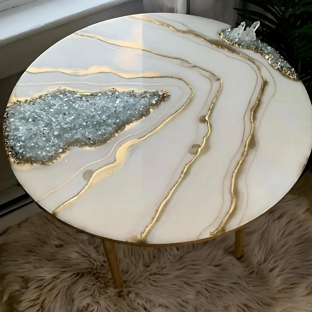 Table Basse Ronde - Résine Uniquement