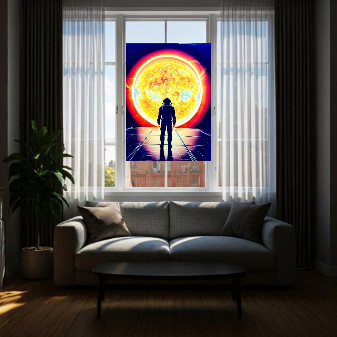 COSMIC DREAM – Tableau astronaute LED en bois & résine
