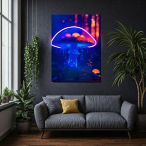 LUMINESCENCE – Tableau en résine époxy d'un champignon