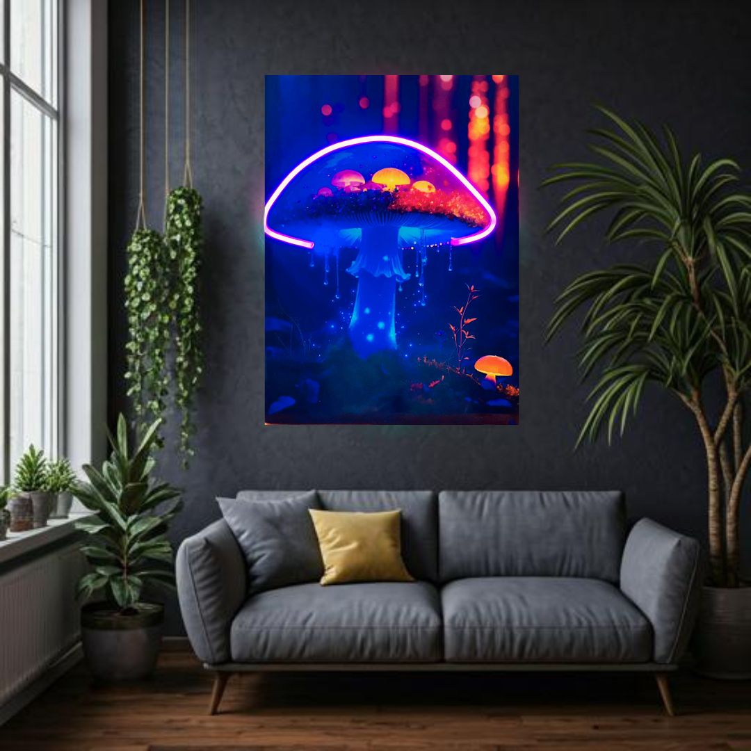 LUMINESCENCE – Tableau en résine époxy d'un champignon