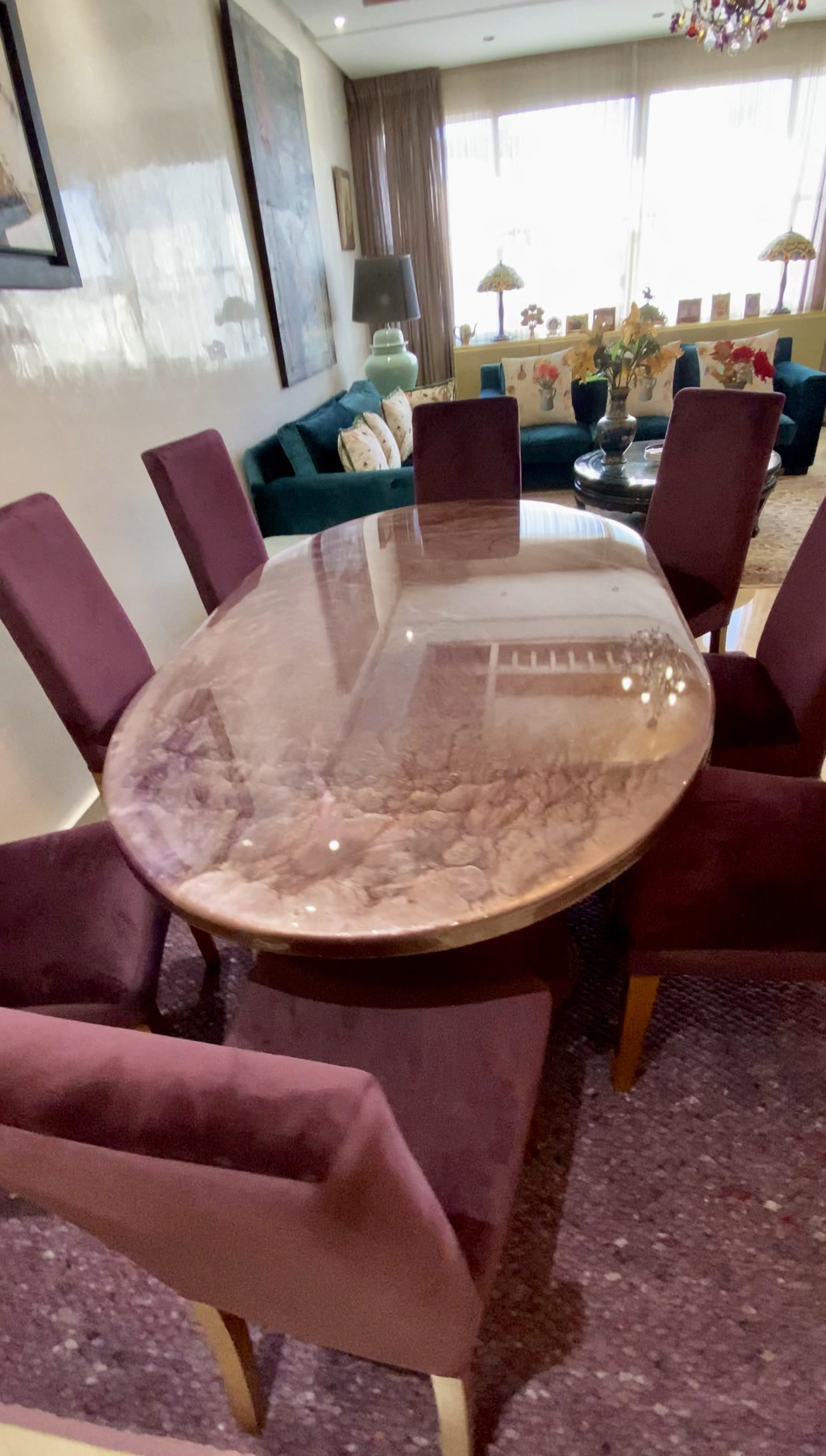 Table en résine époxy effet marbre – Élégance 3D